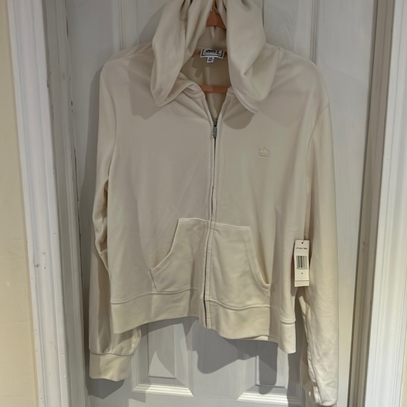 New Juicy by Juicy Couture Hooded Long Sleeve Velour Pebble Hoodie Women's 1X - Picture 3 of 7